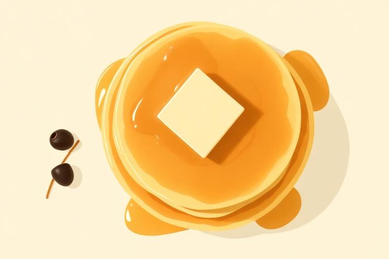 Illustration of Banana Pancake Stack